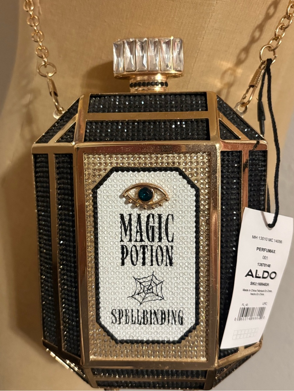 Aldo Crystal Encrusted Halloween Magic Potion Clutch Crossbody  special occasion